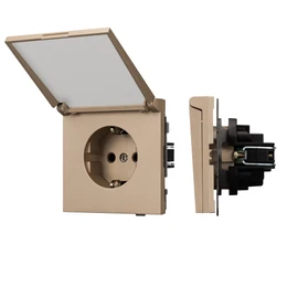 Фото #1 товара Механизм розетки влагозащищённый SCT-TENDO-MCP-PL-GD (230V, 16A) (Arlight, -)