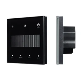 Фото #1 товара INTELLIGENT ARLIGHT Сенсорная панель SMART-DALI-301-11-1G-4SC-DT6 Черная (230V, встраиваемая, 2.4G) (IARL, IP20 Пластик, 5 лет)