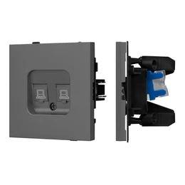 Фото #1 товара Механизм компьютерной розетки двойной SCT-TENDO-MPC2-SFPL-GR (RJ-45, CAT6) (Arlight, -)