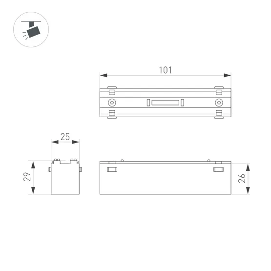 Фото #3 товара Светильник MAG-VIBE-LASER-L101-6W Day4000 (WH, 24 deg, 48V) (Arlight, IP20 Металл, 5 лет)