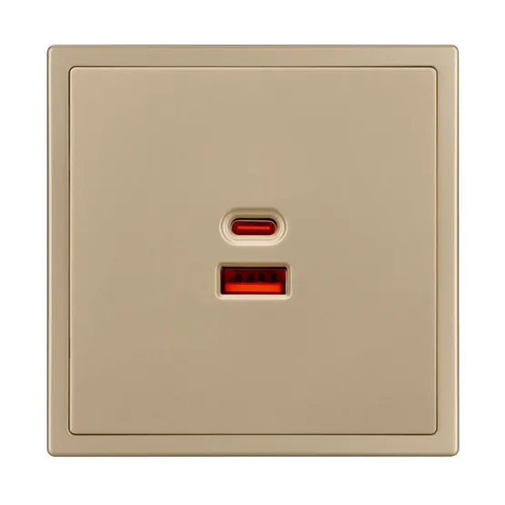 Фото #3 товара Механизм розетки с быстрой USB зарядкой SCT-NOBE-MUAC-SFPL-FC-GD (65W, QC3) (Arlight, Золотой песок)
