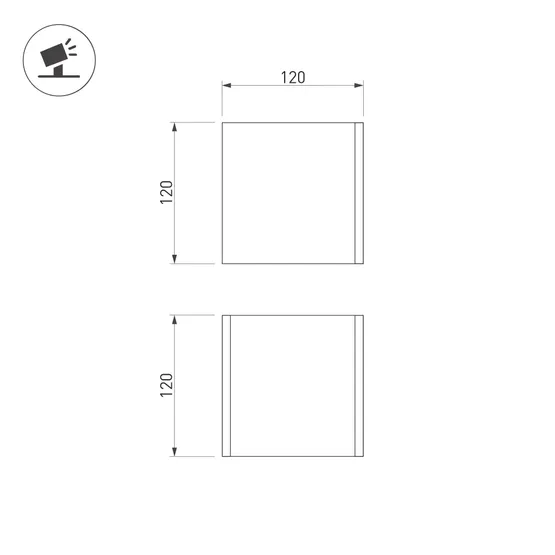 Фото #2 товара Светильник LGD-PERAN-WALL-S120x120-6W Warm3000 (Biege red, 0-80 deg, 230V) (Arlight, IP65 Бетон, 3 года)