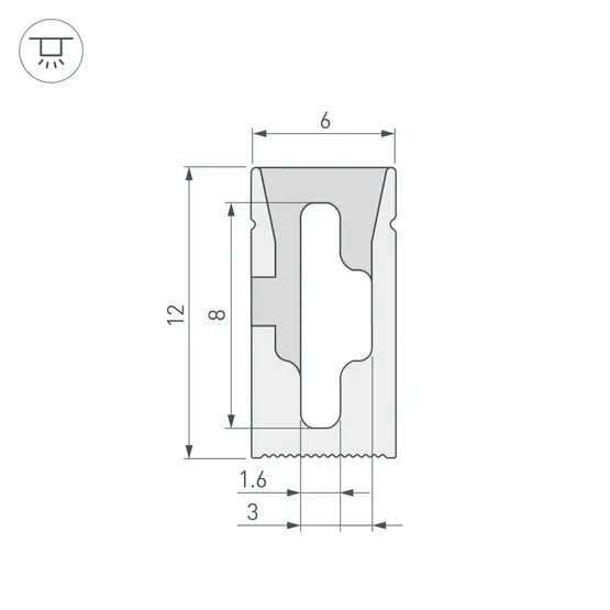 Фото #2 товара Силиконовый профиль WPH-FLEX-0612-SIDE-S8-20m WHITE (Arlight, Силикон)