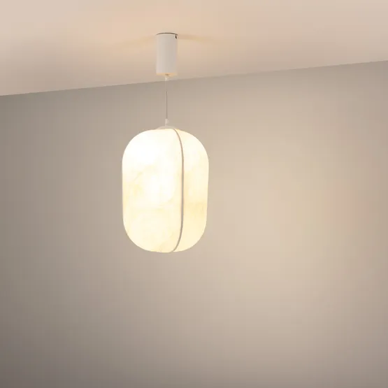 Фото #2 товара Светильник SP-SETA-HANG-L410х300-7W Warm2700 (WH, 320 deg, 230V) (Arlight, IP20, Натуральный шелк, 3 года)