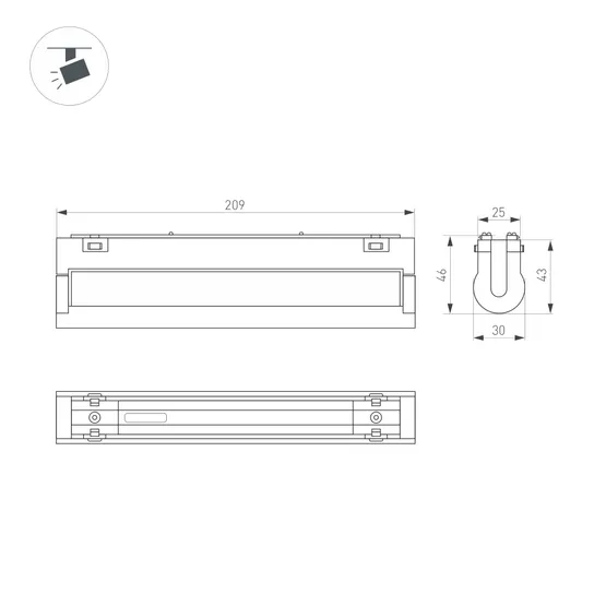 Фото #3 товара Светильник MAG-VIBE-LASER-TURN-L209-12W Warm3000 (WH, 24 deg, 48V) (Arlight, IP20 Металл, 5 лет)