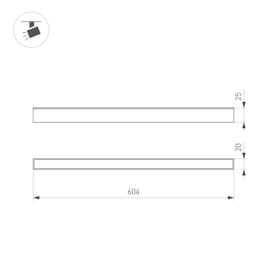 Фото #6 товара Светильник MAG-FLAT-25-L600-18W Warm3000 (BK, 100 deg, 24V, DALI) (Arlight, IP20 Металл, 3 года)