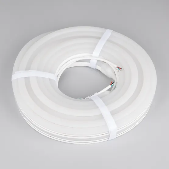 Фото #2 товара Светодиодная лента герметичная MOONLIGHT-PRO-SIDE-X336-12x24mm 24V RGBW-Warm (12 W/m, IP68, 10m, wire x2) (Arlight, Вывод прямой, 5 лет)