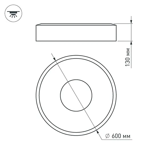 Фото #5 товара Светильник SP-TOR-RING-SURFACE-R600-42W Day4000 (WH, 120 deg) (Arlight, IP20 Металл, 3 года)