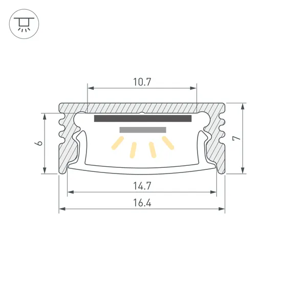 Фото #3 товара Профиль SL-SLIM-H7-3000 ANOD (Arlight, Алюминий)