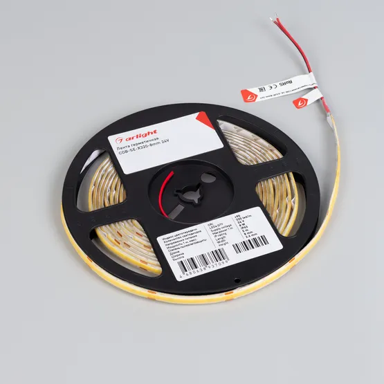 Фото #2 товара Светодиодная лента герметичная COB-SE-X320-8mm 24V Warm3000 (8 W/m, IP65, 5m) (Arlight, -)