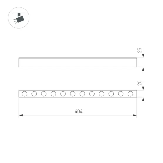 Фото #2 товара Светильник MAG-DOTS-25-L400-12W Warm3000 (WH, 30 deg, 24V) (Arlight, IP20 Металл, 3 года)