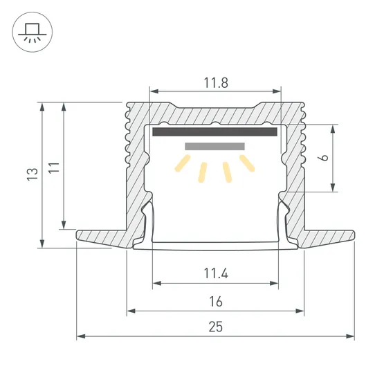 Фото #3 товара Профиль SL-SLIM-H13M-F25-2000 BLACK (Arlight, Алюминий)